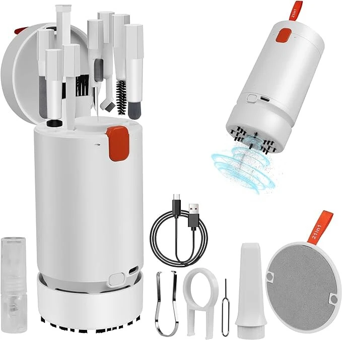 21-in-1 Upgraded Electronic Keyboard Cleaning Kit with Mini Vacuum for Laptop, iPad, Phone, Camera, Earbud Cleaning Multifunctional Computer Screen Cleaning Brush Tools (image for) 21-in-1 Upgraded Electronic Keyboard Cleaning Kit with Mini Vacuum for Laptop, iPad, Phone, Camera, Earbud Cleaning Multifunctional Computer Screen Cleaning Brush Tools